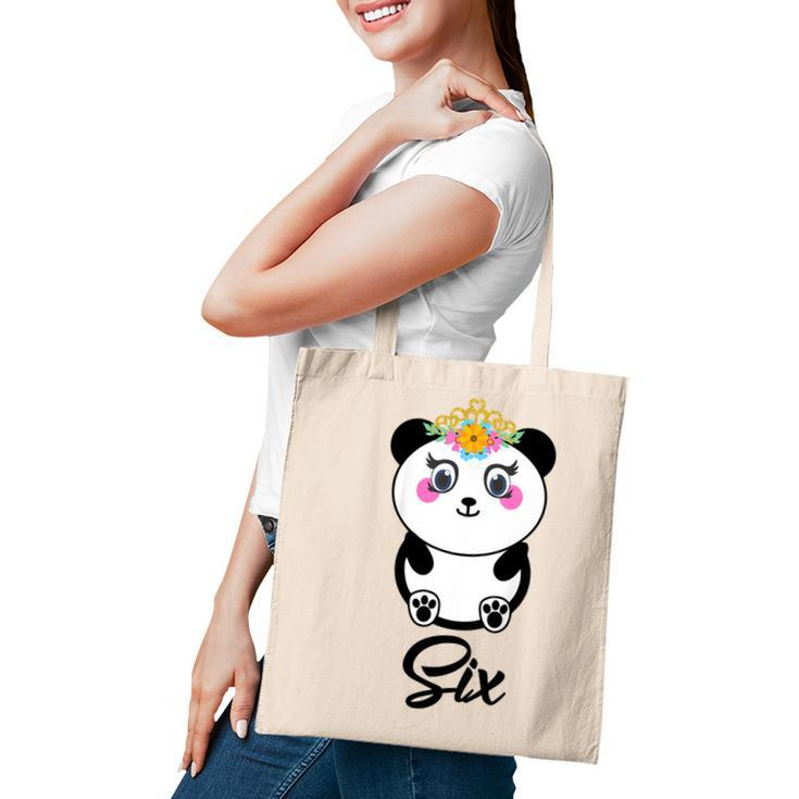 Kids 6 Year Old Gifts Cute Panda Birthday Girl 6Th Birthday Funny  Tote Bag