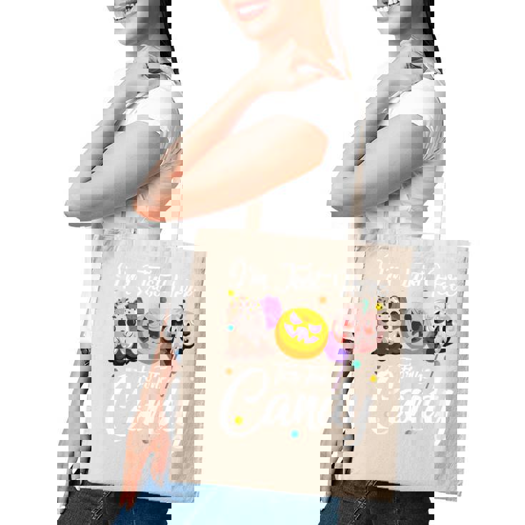 Kids Im Just Here For The Candy Halloween Cute Lollipop Sweets Tote Bag Kids Im Just Here For The Candy Halloween Cute Lollipop Sweets Tote Bag