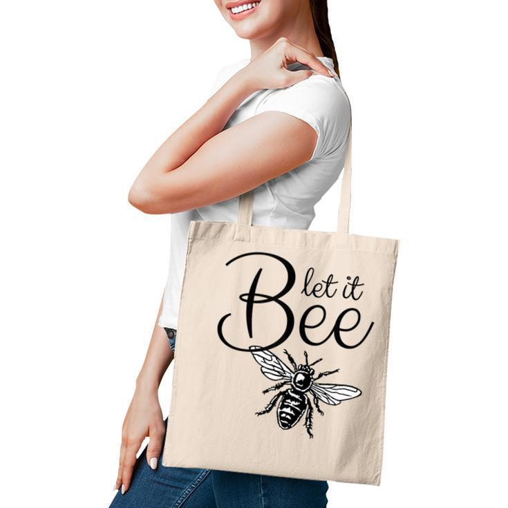 Let It Bee Black&White Bee Beekeeper Tote Bag