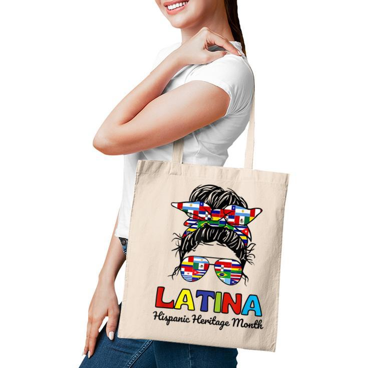N Girl Women Messy Bun Latina Hispanic Heritage Month  Tote Bag