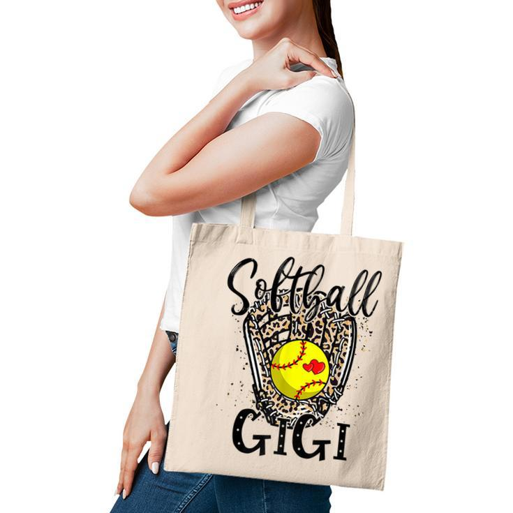 Softball Gigi Leopard Game Day Softball Lover Mothers Day  Tote Bag