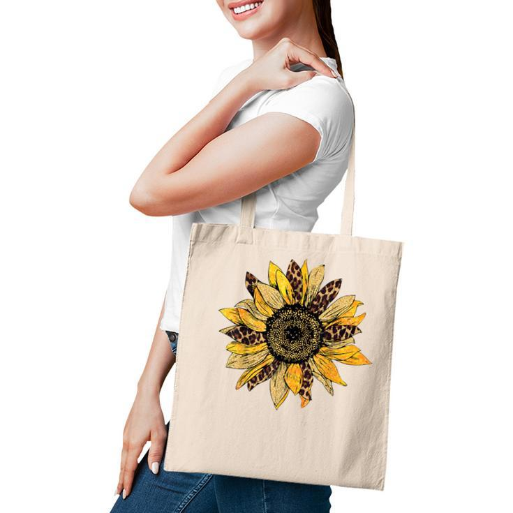 Sunflower  For Women Cute Graphic  Cheetah Print  Tote Bag
