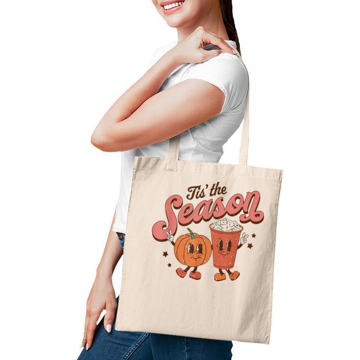 Tis The Season Pumpkin Spice Funny Fall Vibes Autumn Retro  Tote Bag