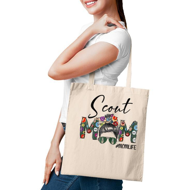 Womens Mothers Day Womens Scouting Scout Mom Life Messy Bun Hair  Tote Bag