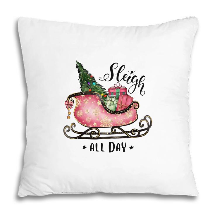 Retro Christmas Sleigh All Day Pillow