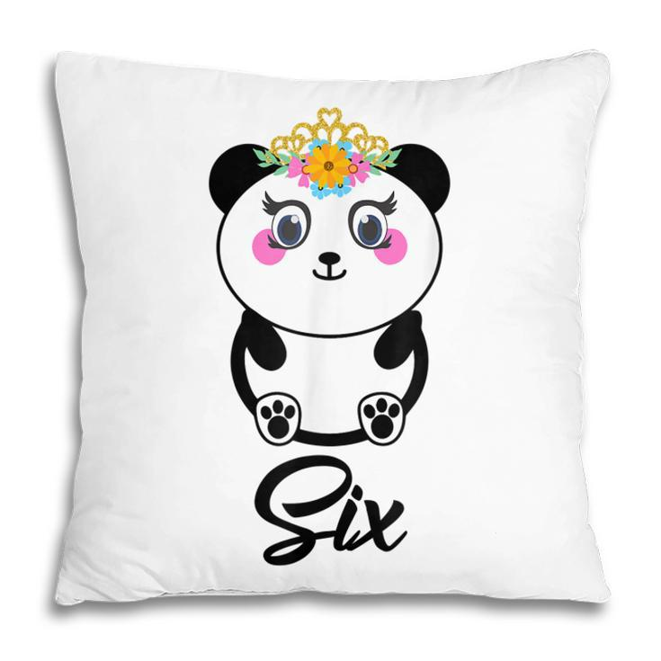 6 Year Old Gifts Cute Panda Birthday Girl 6Th Birthday Funny  Pillow