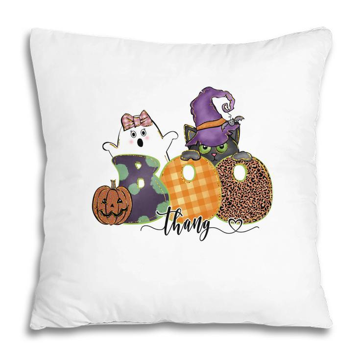 Boo Thang Boo Crew Cat Witch Funny Halloween Pillow