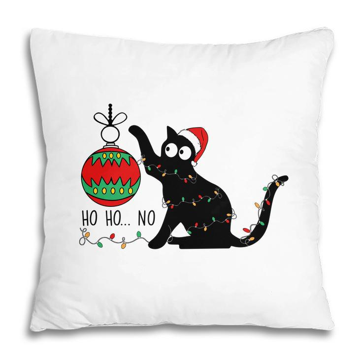 Christmas Funny Black Cat Ho Ho Ho Cat Lovers Gifts Pillow