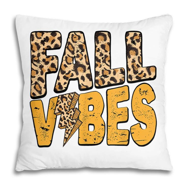 Distressed Fall Vibes Leopard Lightning Bolts In Fall Colors  Pillow