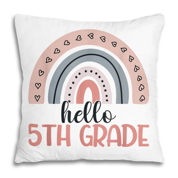 Fifth Grade Boho Rainbow Teacher Student Hello 5Th Grade  Pillow