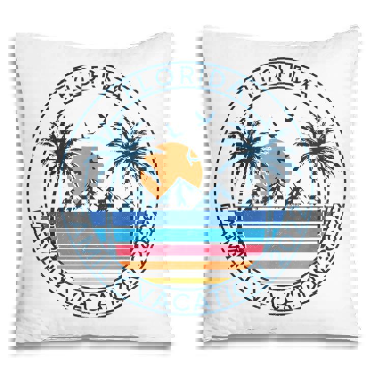 Florida Family Vacation 2022 Beach Palm Tree Summer Tropical  Pillow