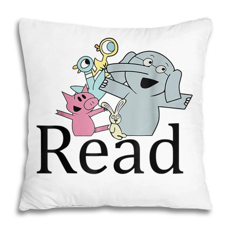 Funny Read Book Club Piggie Elephant Pigeons Teacher  Pillow