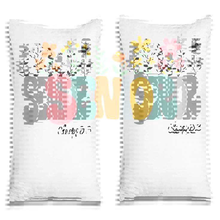 Groovy Graduation Flowers - Senior Class Of 2023 Graduate 23 Pillow