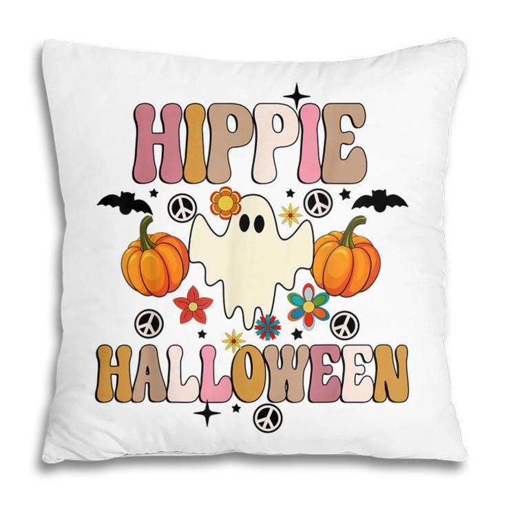 Groovy Hippie Halloween Cute Ghost Halloween Retro Vintage  Pillow