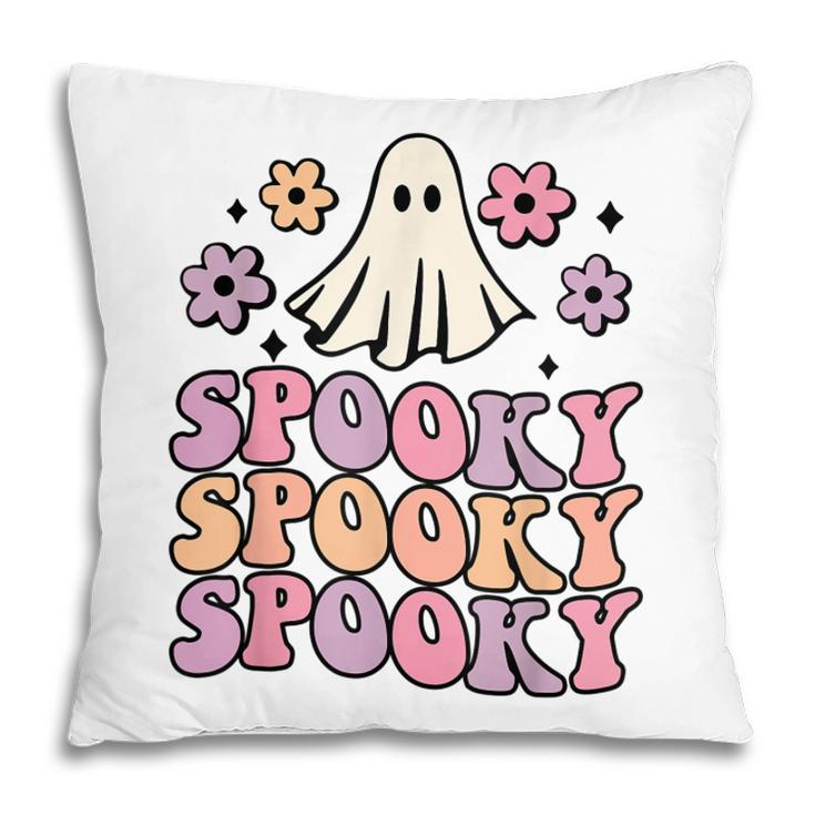 Halloween Retro Groovy Spooky Ghost Boo Funny Women Kids  V2 Pillow