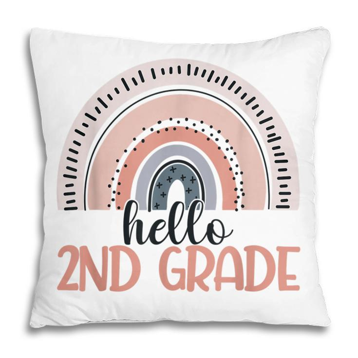 Hello 2Nd Grade Boho Rainbow Second Grade Teacher Student  Pillow