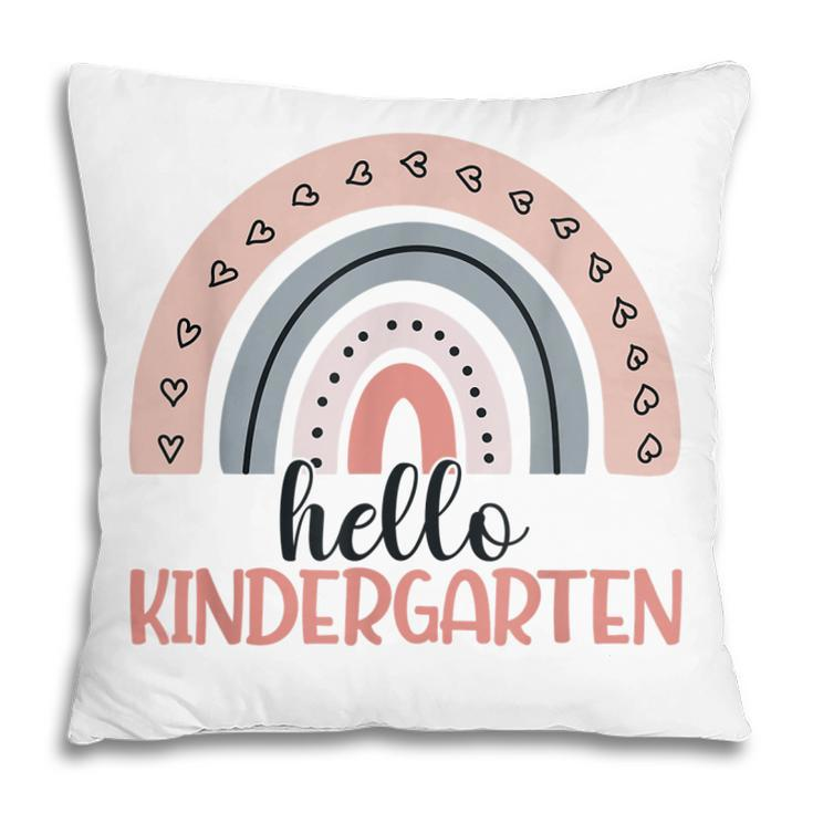 Hello Kindergarten Back To School Boho Rainbow Teacher  Pillow