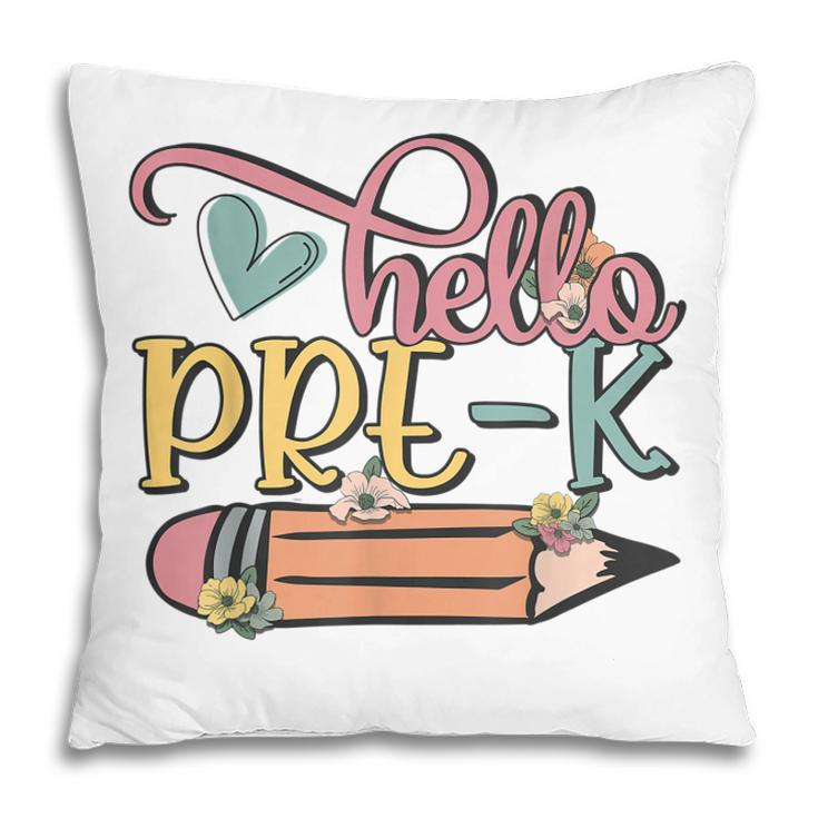 Hello Prek Retro Pre K Teacher Toddler Girls  Pillow