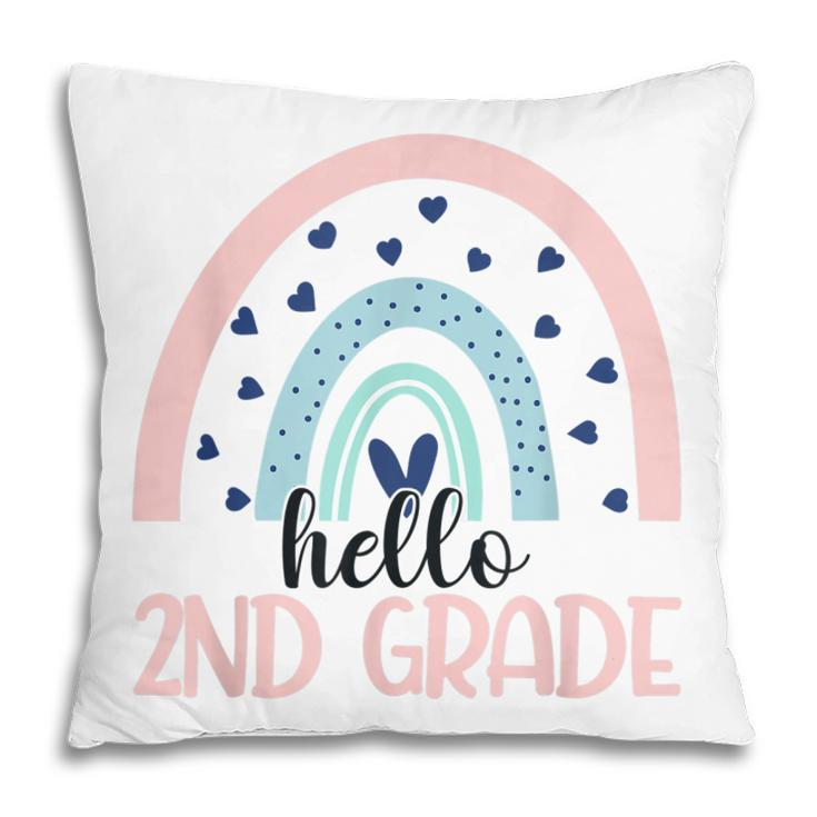 Hello Second Grade Back To School 2Nd Grade Rainbow Teacher  Pillow