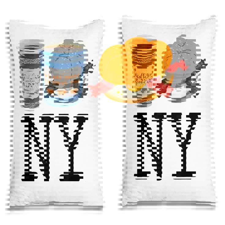 I Love Ny New York Bacon Egg And Cheese And Coffee Pillow