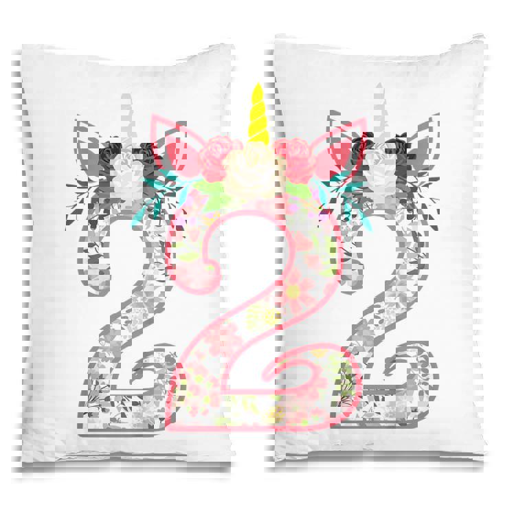 Kids 2 Year Old Gifts 2Nd Birthday Girls Unicorn Face Flower Pillow