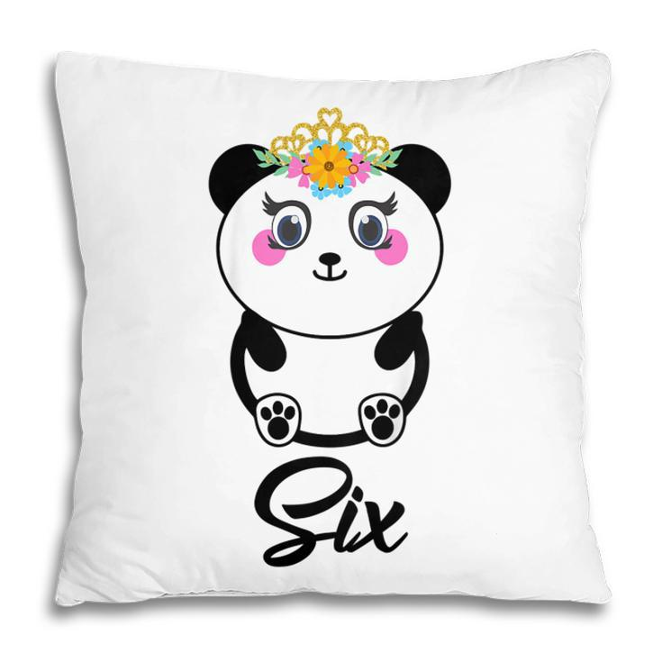 Kids 6 Year Old Gifts Cute Panda Birthday Girl 6Th Birthday Funny  Pillow