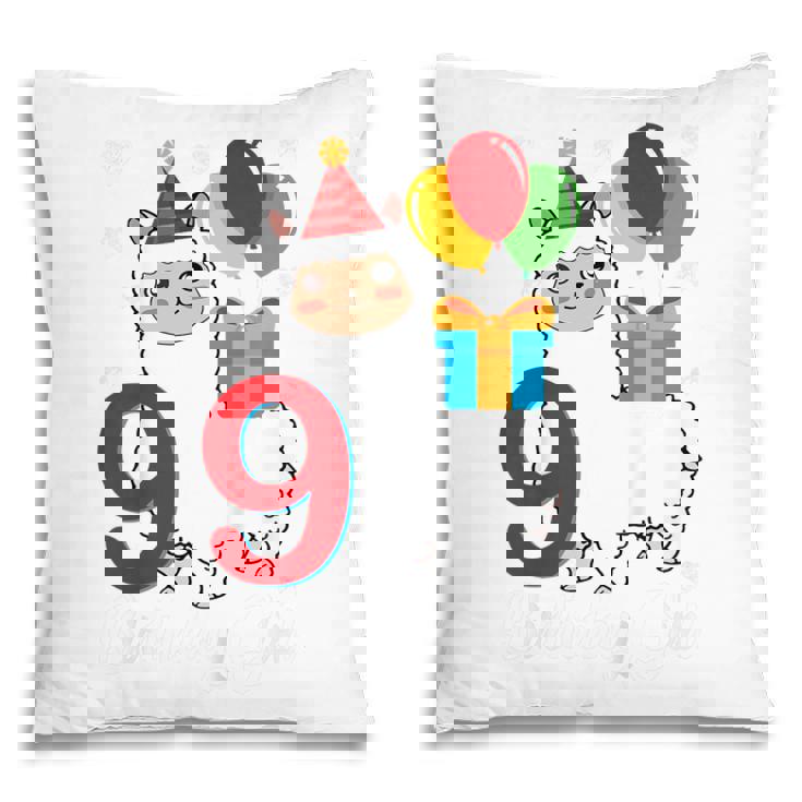 Kids 9 Year Old Gift 9Th Birthday Girl Ns Funny Llama Alpaca Pillow