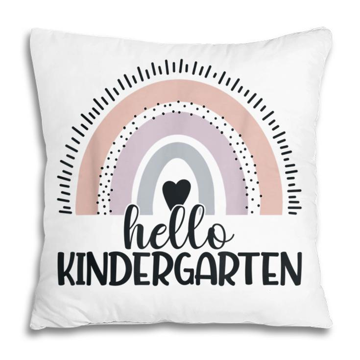 Kindergarten Rainbow Teacher Hello Kinder Rainbow Boys Girls  V2 Pillow