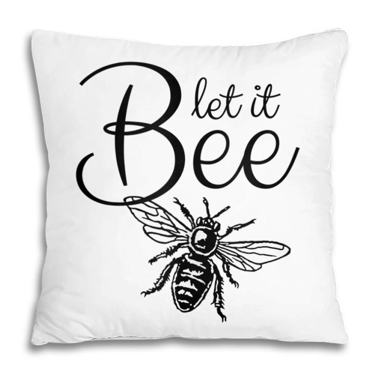 Let It Bee Black&White Bee Beekeeper  Pillow