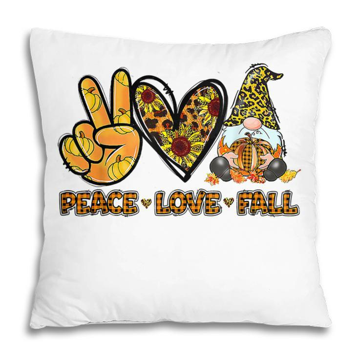 Peace Love Fall Funny Gnome Autumn Lover Pumpkins Halloween  Pillow