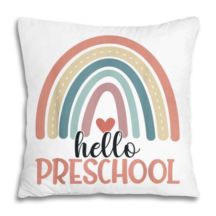 Preschool Boho Rainbow Hello Preschool Rainbow Teachers  Pillow