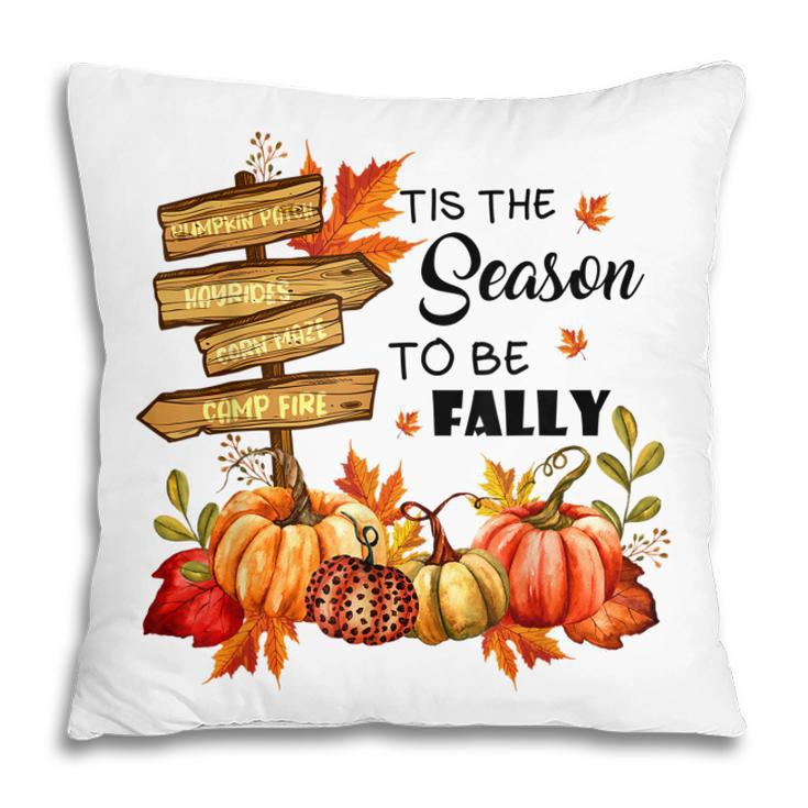 Pumpkin Patch Hayrides Corn Maze Tis The Season To Be Fally  Pillow