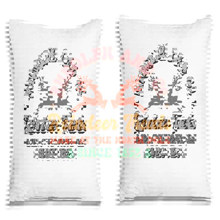 Retro Christmas Rudolph And Co Reindeer Treats Pillow