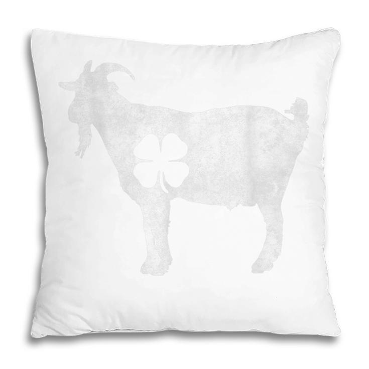 Vintage St Patricks Day Funny Goat Irish Llama Shamrock Gift  Pillow