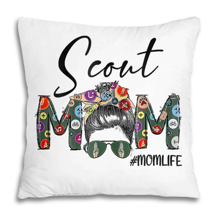 Womens Mothers Day Womens Scouting Scout Mom Life Messy Bun Hair  Pillow