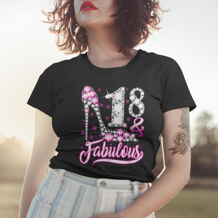18 Years Old Gifts 18 & Fabulous 18Th Birthday Pink Diamond Women T-shirt Gifts for Her