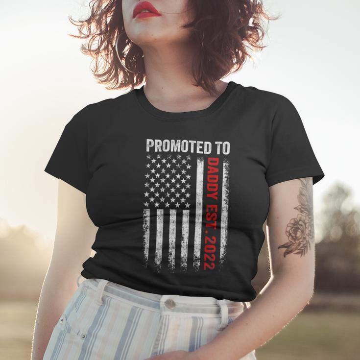Firefighter Red Line Promoted To Daddy 2022 Firefighter Dad Women T-shirt