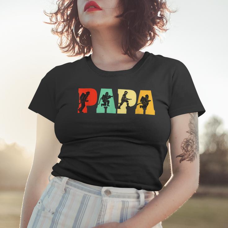 Firefighter Funny Papa Firefighter Fathers Day For Dad Women T-shirt