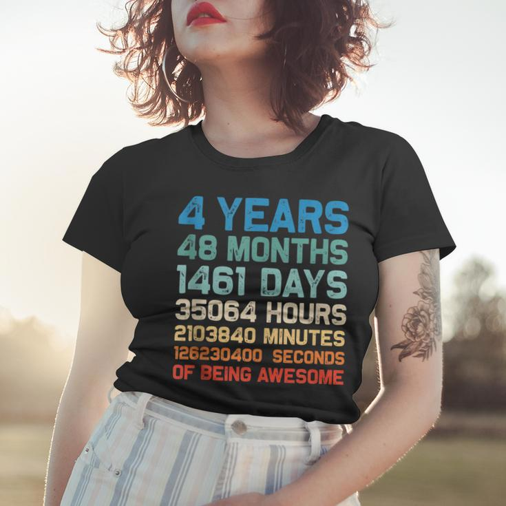 4Th Birthday 4 Years Of Being Awesome Wedding Anniversary V2 Women T-shirt Gifts for Her