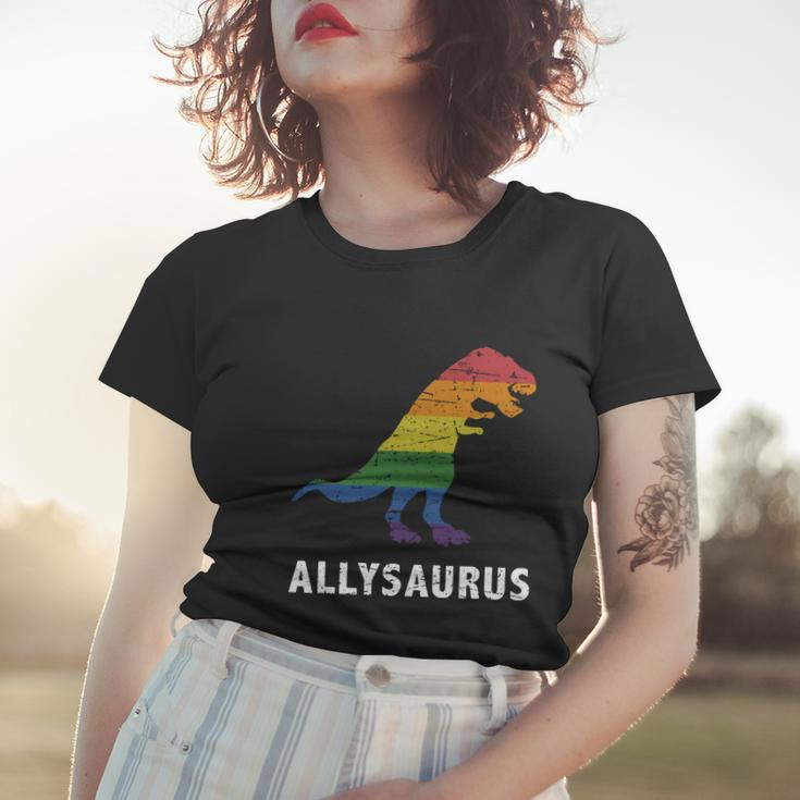 Ally Lgbt Pride Allysaurus Dinosaur Tshirt Women T-shirt Gifts for Her