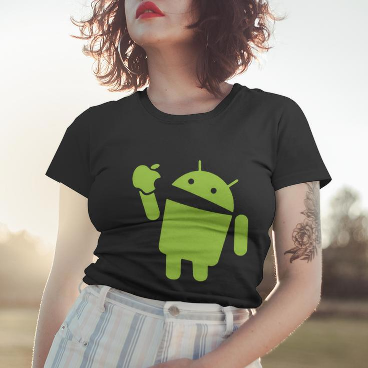 Android Eats Apple Funny Nerd Computer Tshirt Women T-shirt Gifts for Her