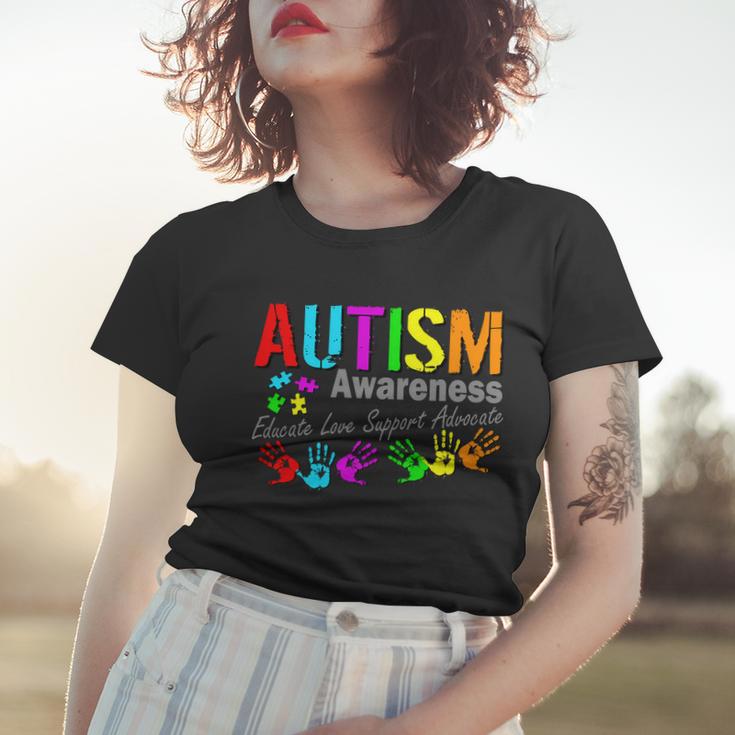 Autism Awareness Educate Love Support Advocate Women T-shirt Gifts for Her