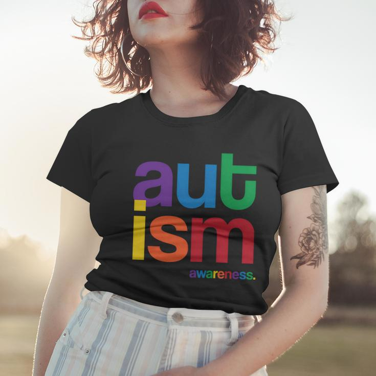 Autism Awareness Rainbow Letters Tshirt Women T-shirt Gifts for Her