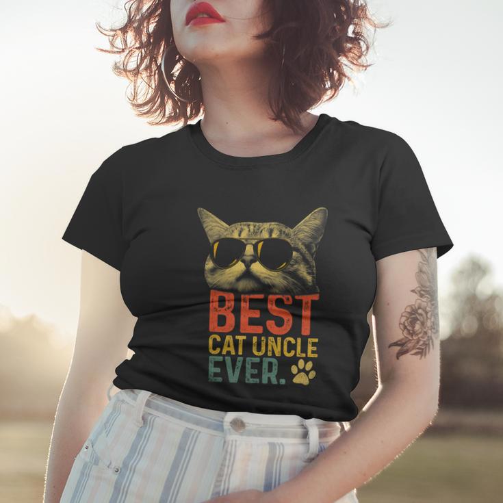 Best Cat Uncle Ever Vintage Cat Lover Cool Sunglasses Funny Women T-shirt Gifts for Her