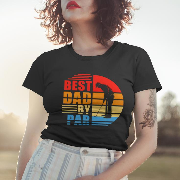Best Dad By Par Retro Golf Sunset Tshirt Women T-shirt Gifts for Her