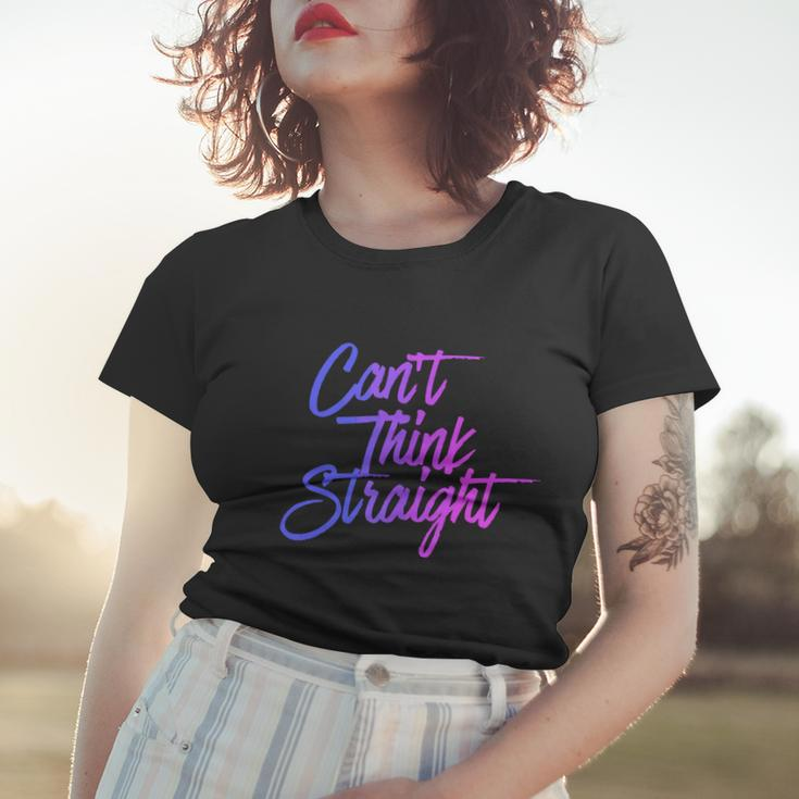 Cant Think Straight Funny Bisexual Bi Pride Flag Women T-shirt Gifts for Her