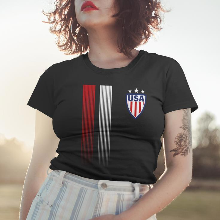 Cool Usa Soccer Jersey Stripes Tshirt Women T-shirt Gifts for Her