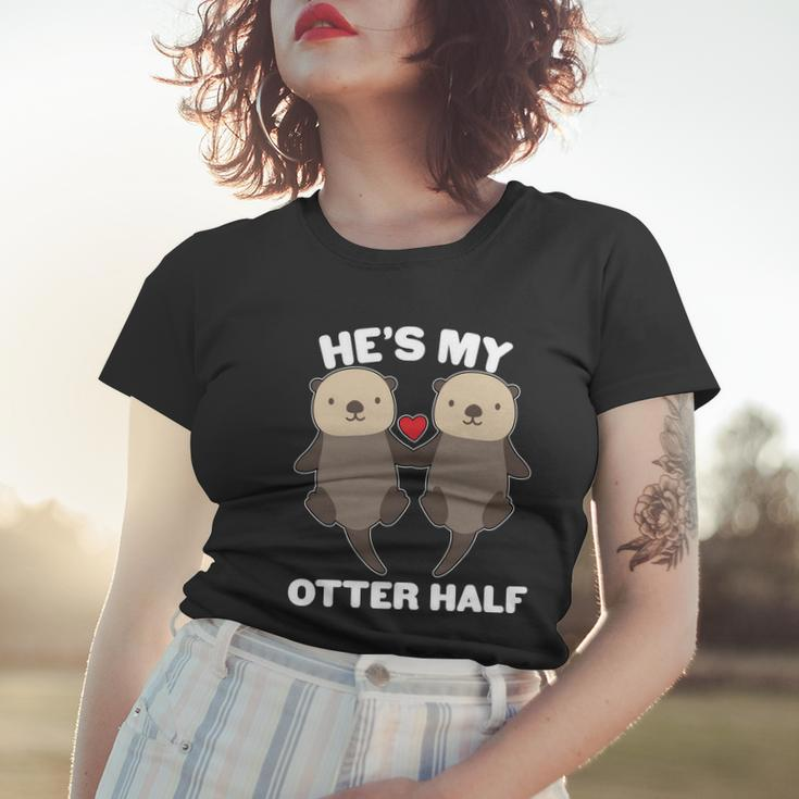 Cute Hes My Otter Half Matching Couples Shirts Graphic Design Printed Casual Daily Basic Women T-shirt Gifts for Her