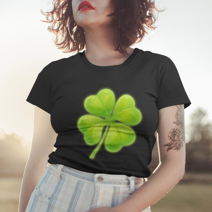 Cute St Patricks Day Lucky Glowing Shamrock Clover Women T-shirt Gifts for Her