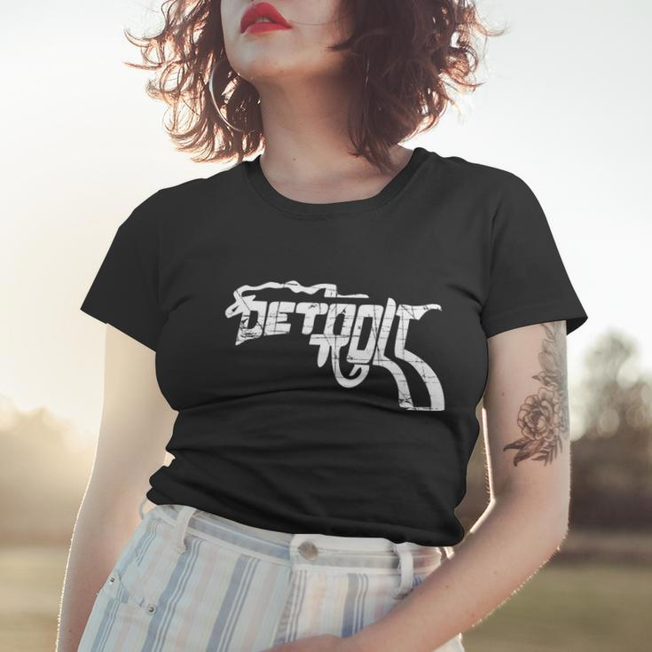 Detroit Gun N Smoke Revolver Tshirt Women T-shirt Gifts for Her